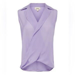 L'AGENCE Women's Freja Draped Sleeveless Blouse. Lavender. Size S/P